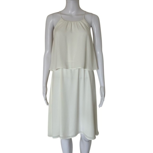 ATM Anthony Thomas Melillo Georgette Crepe Halter Dress in Chalk beige - size XS - Picture 1 of 11